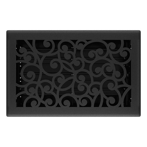 6 x 10 Wonderland Floor Register - Black Iron