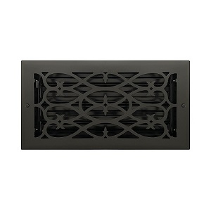 6 X 12 Victorian Floor Register - Flat Black